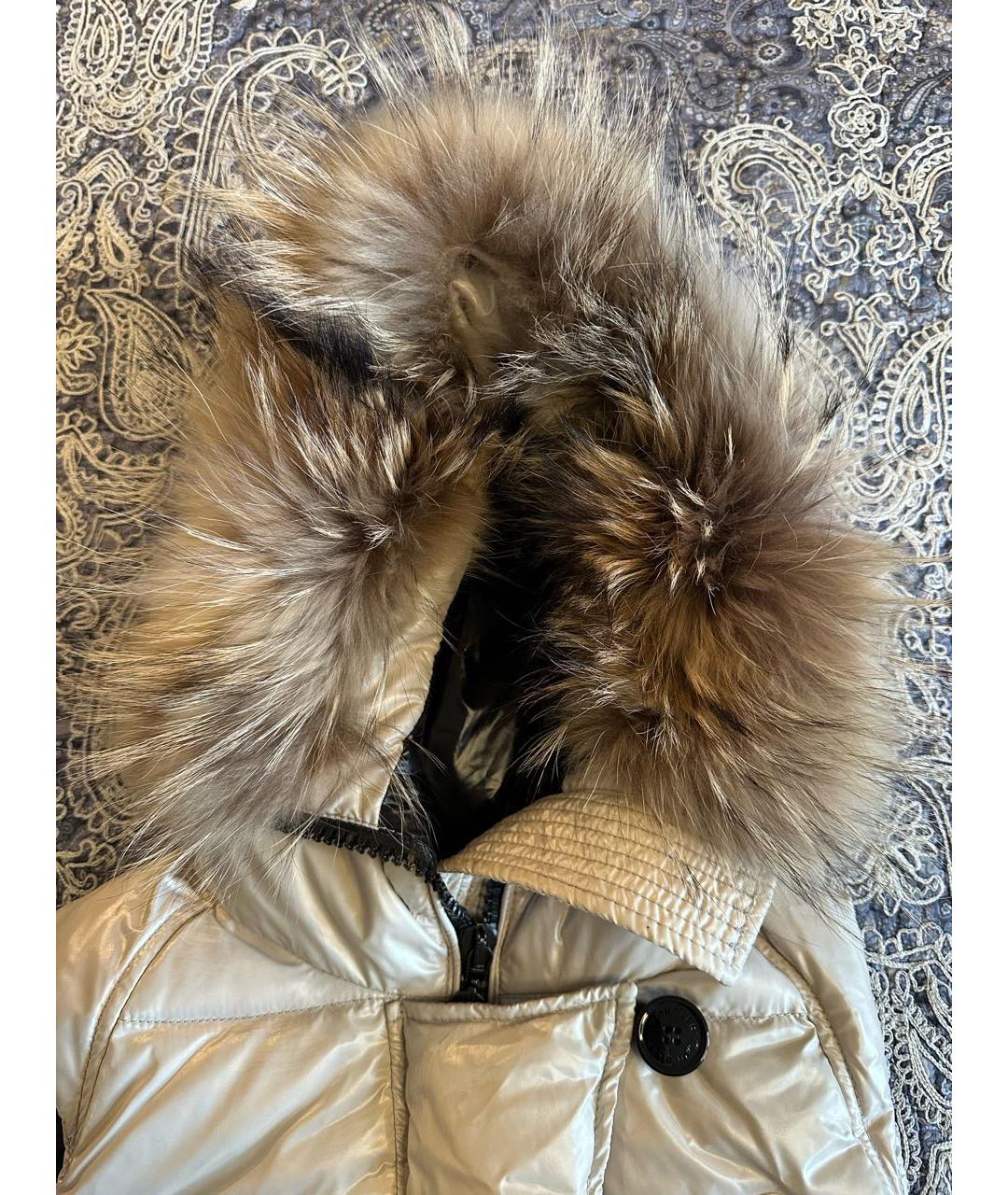 MONCLER Бежевый полиамидовый жилет, фото 5