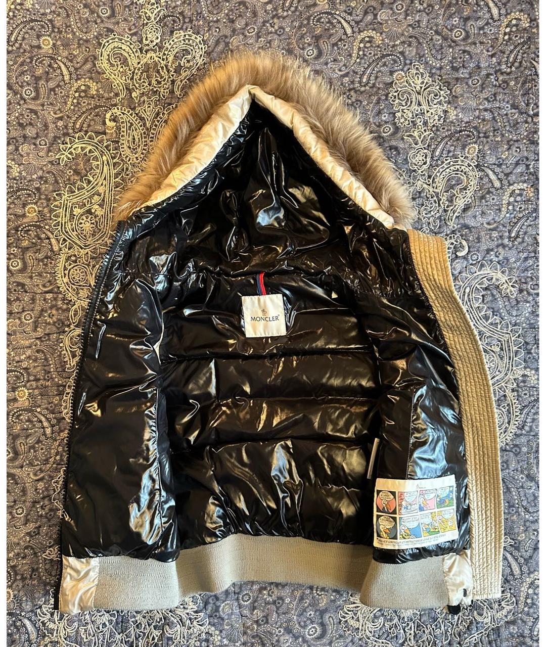 MONCLER Бежевый полиамидовый жилет, фото 3