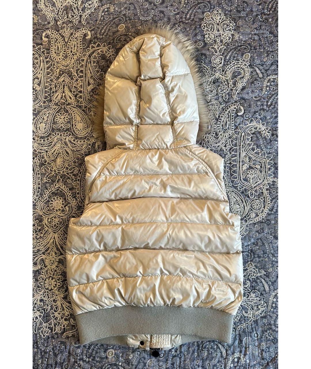 MONCLER Бежевый полиамидовый жилет, фото 2