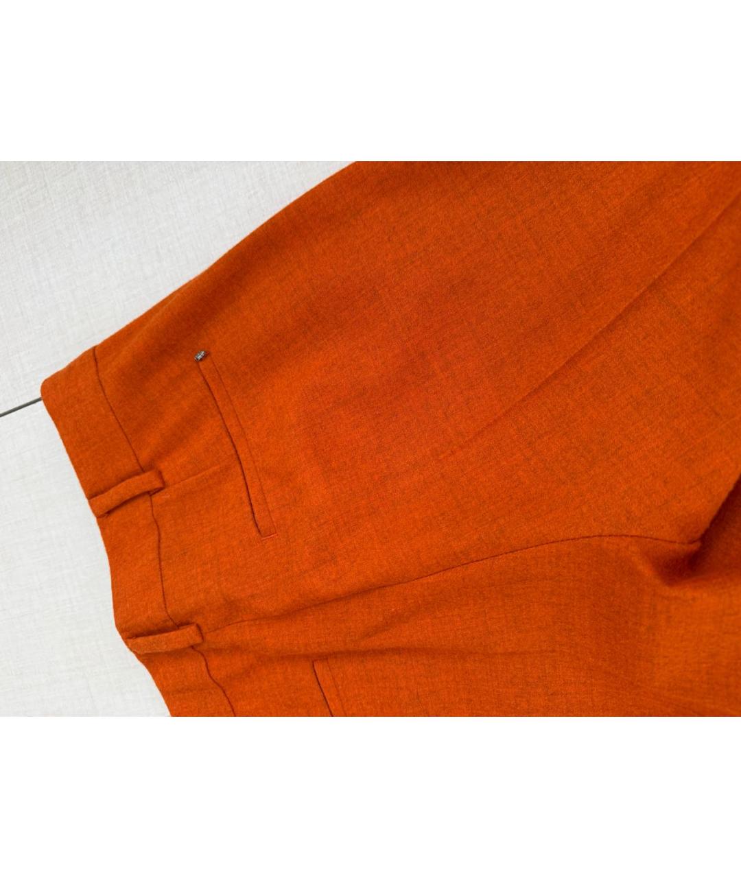 SPORTMAX Оранжевое шерстяные прямые брюки, фото 6