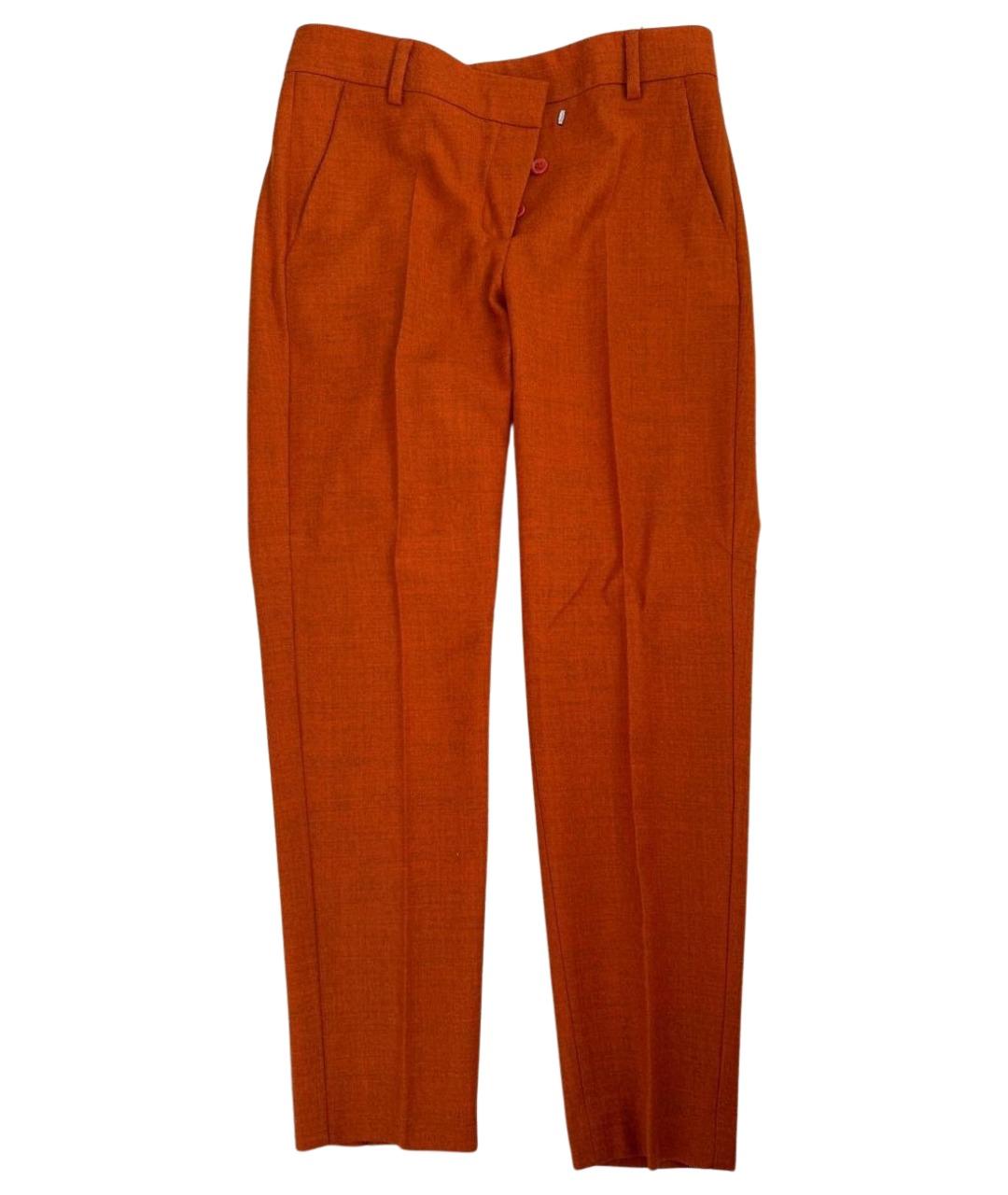 SPORTMAX Оранжевое шерстяные прямые брюки, фото 1