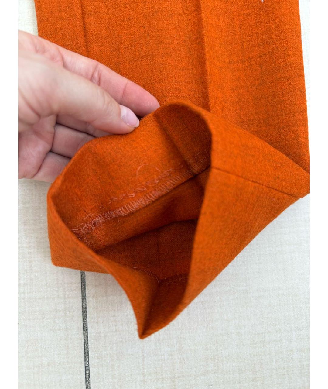 SPORTMAX Оранжевое шерстяные прямые брюки, фото 5