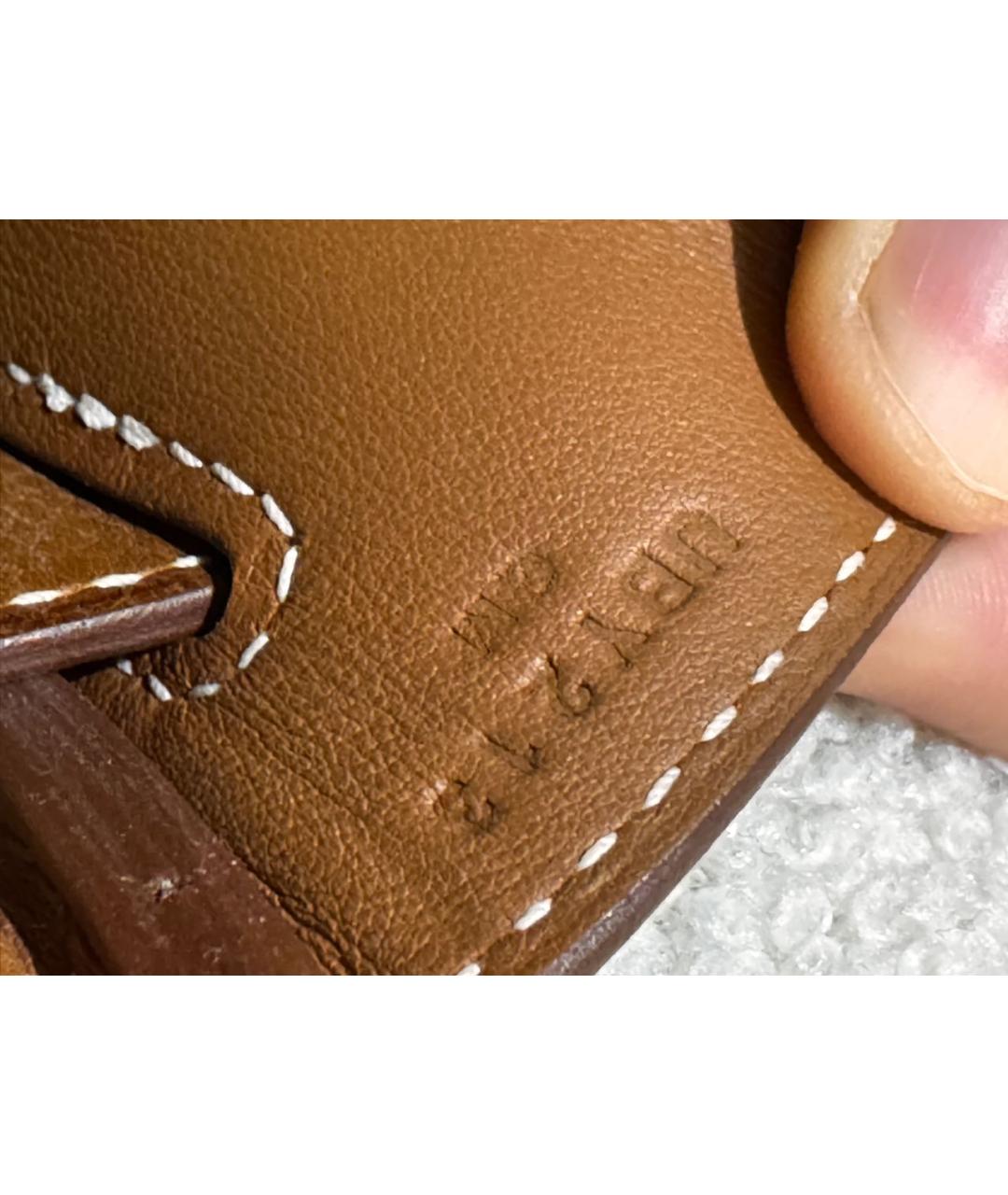 HERMES Коричневая кожаная сумка на плечо, фото 8