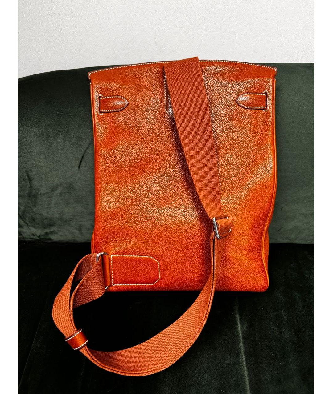 HERMES Коричневая кожаная сумка на плечо, фото 3