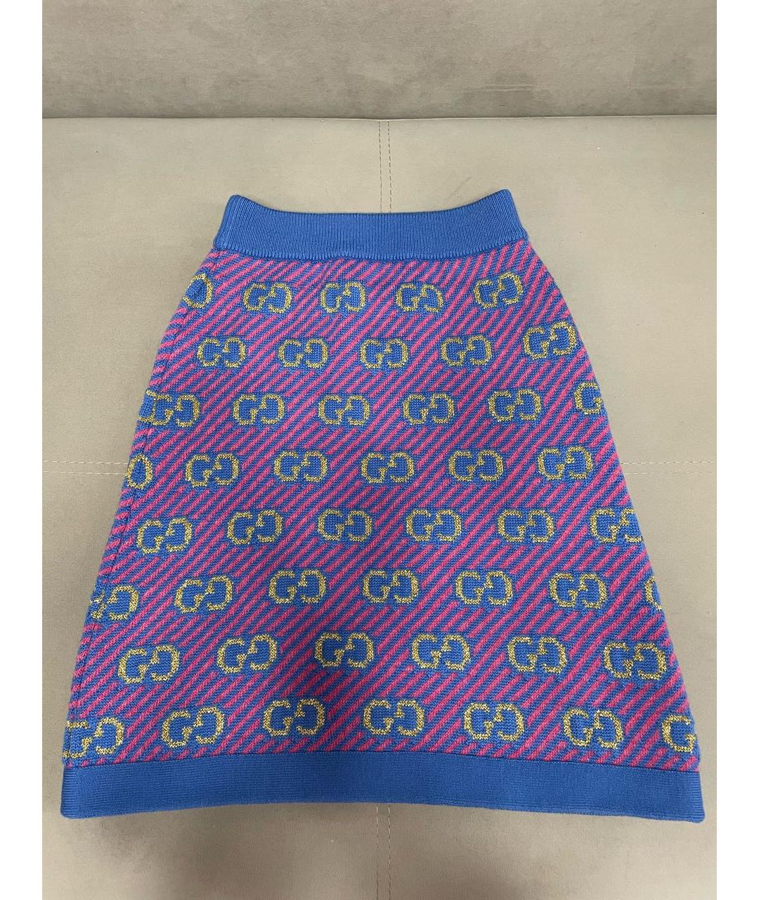 GUCCI Мульти шерстяная юбка миди, фото 6