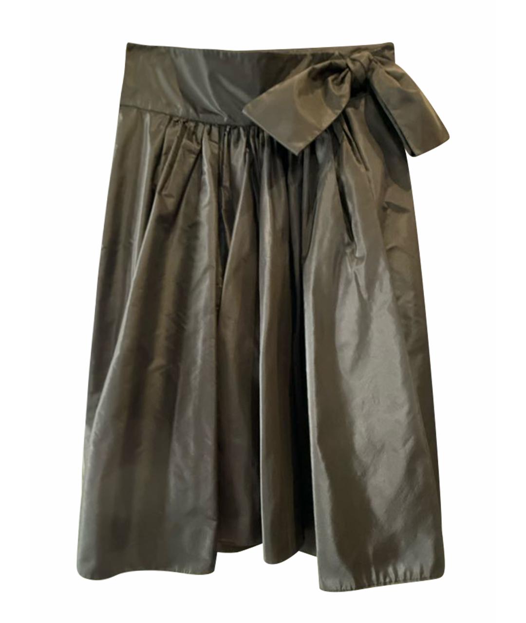 VALENTINO Черная вискозная юбка миди, фото 1