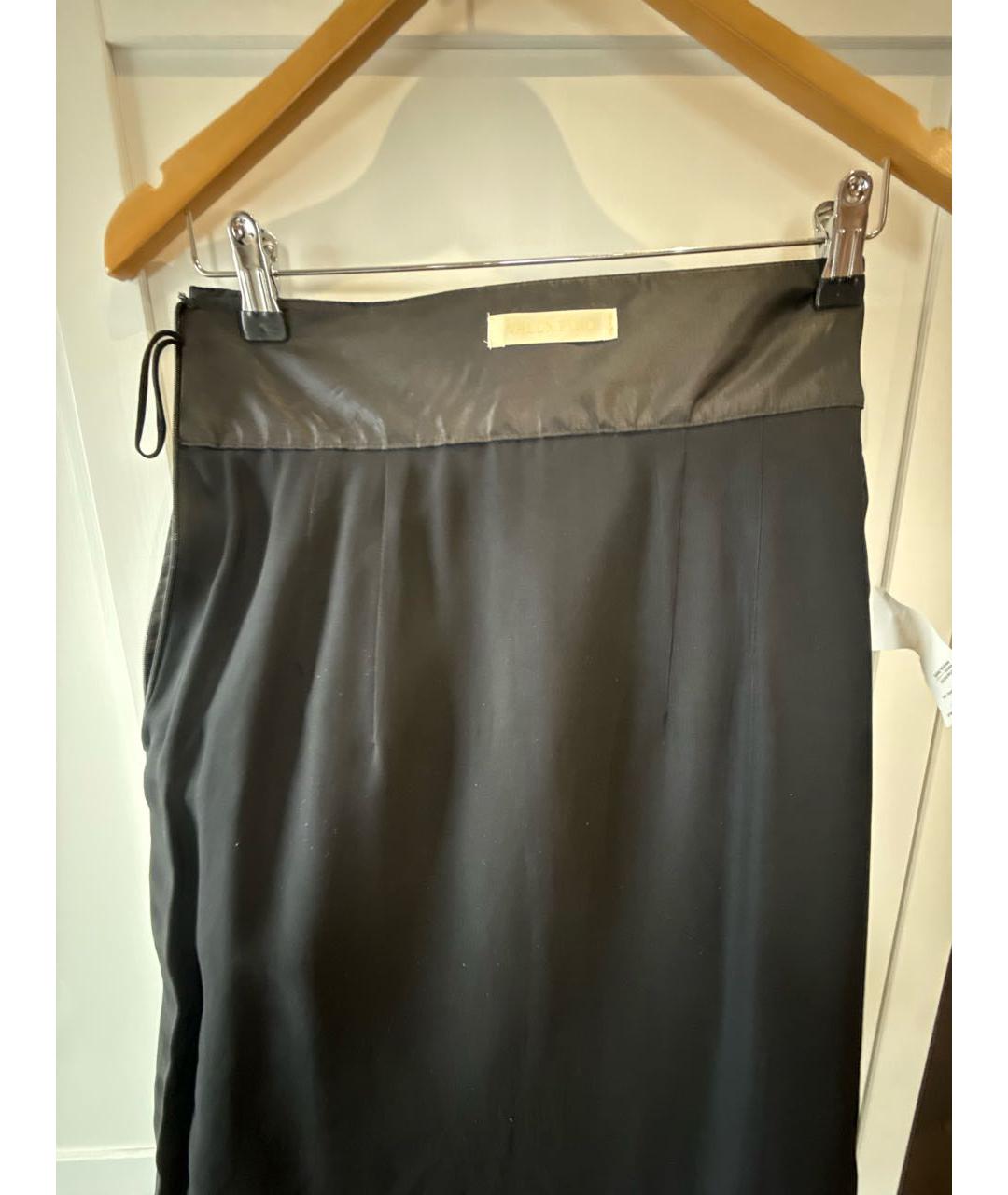 VALENTINO Черная вискозная юбка миди, фото 3