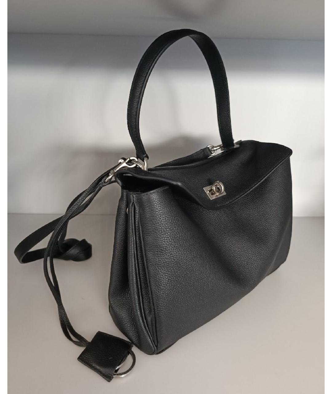 BALENCIAGA Черная кожаная сумка через плечо, фото 2