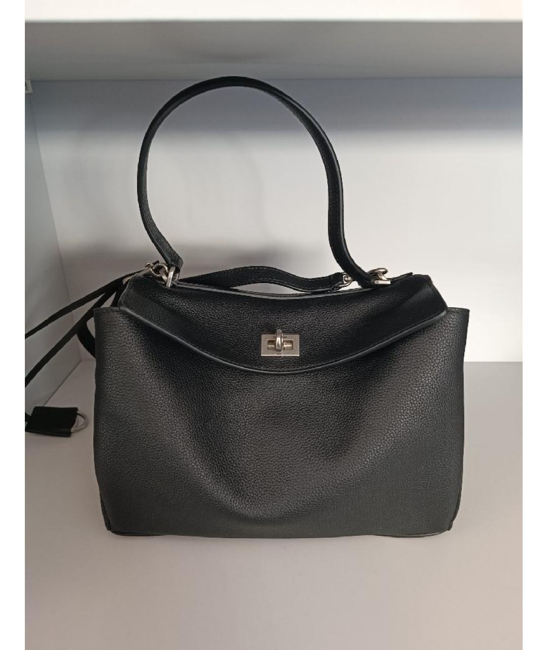 BALENCIAGA Черная кожаная сумка через плечо, фото 8