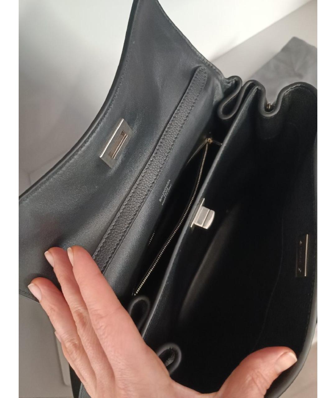 BALENCIAGA Черная кожаная сумка через плечо, фото 4