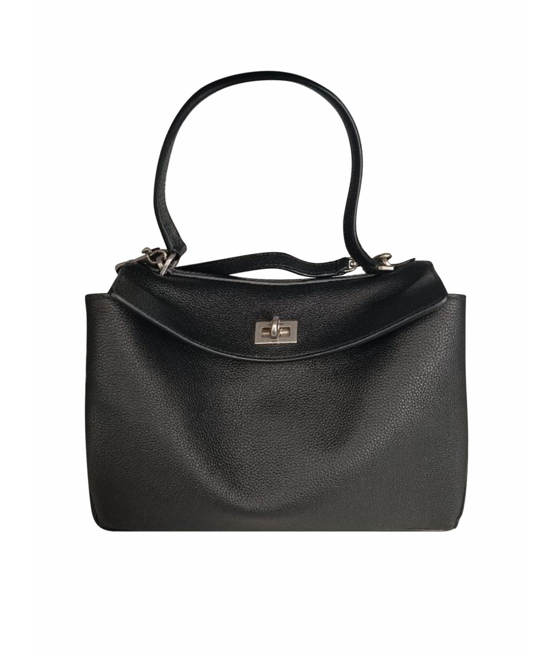 BALENCIAGA Черная кожаная сумка через плечо, фото 1