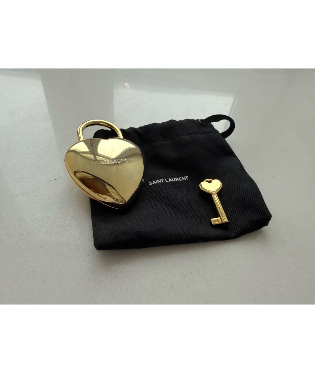 SAINT LAURENT Золотой брелок, фото 5