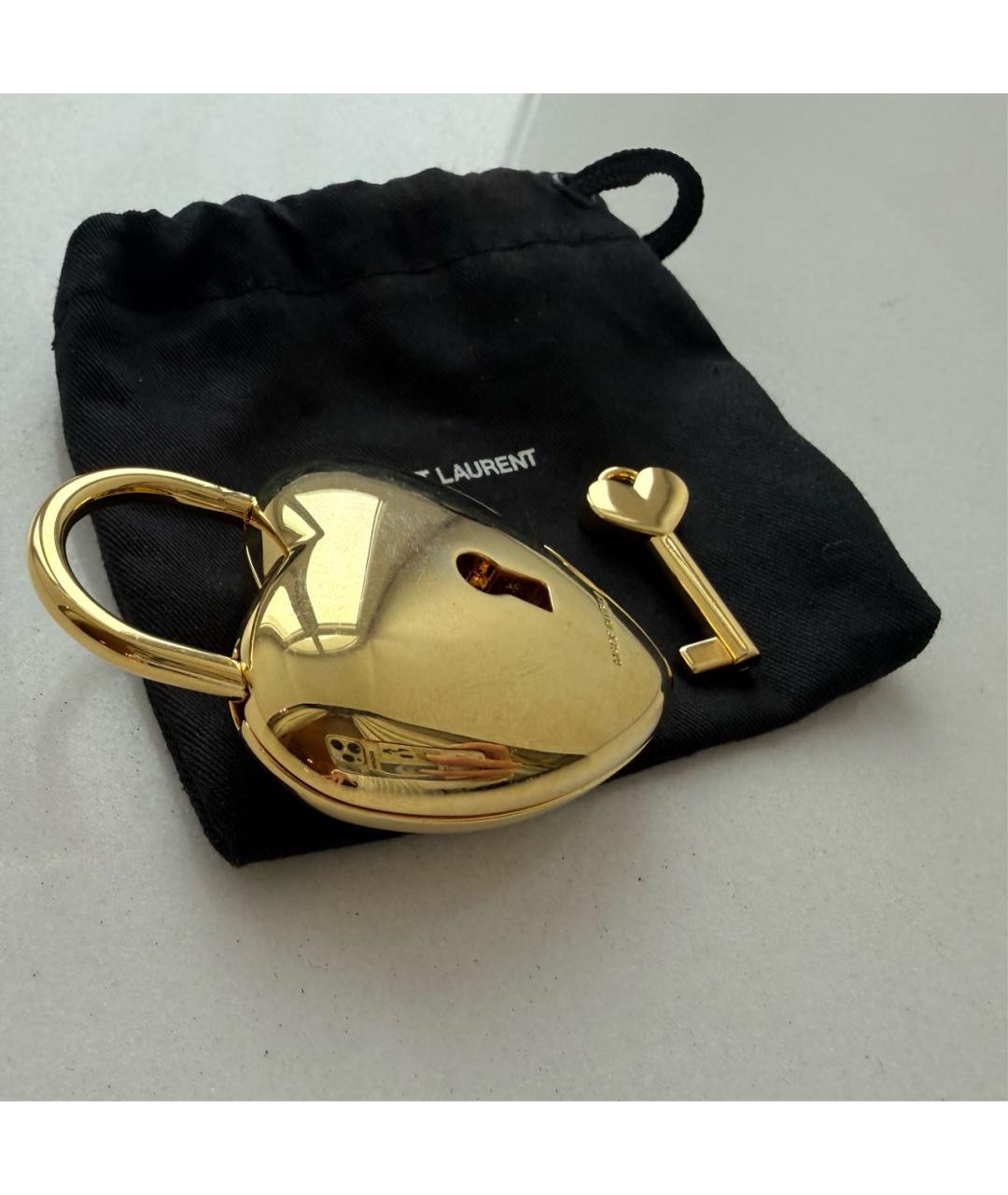 SAINT LAURENT Золотой брелок, фото 7