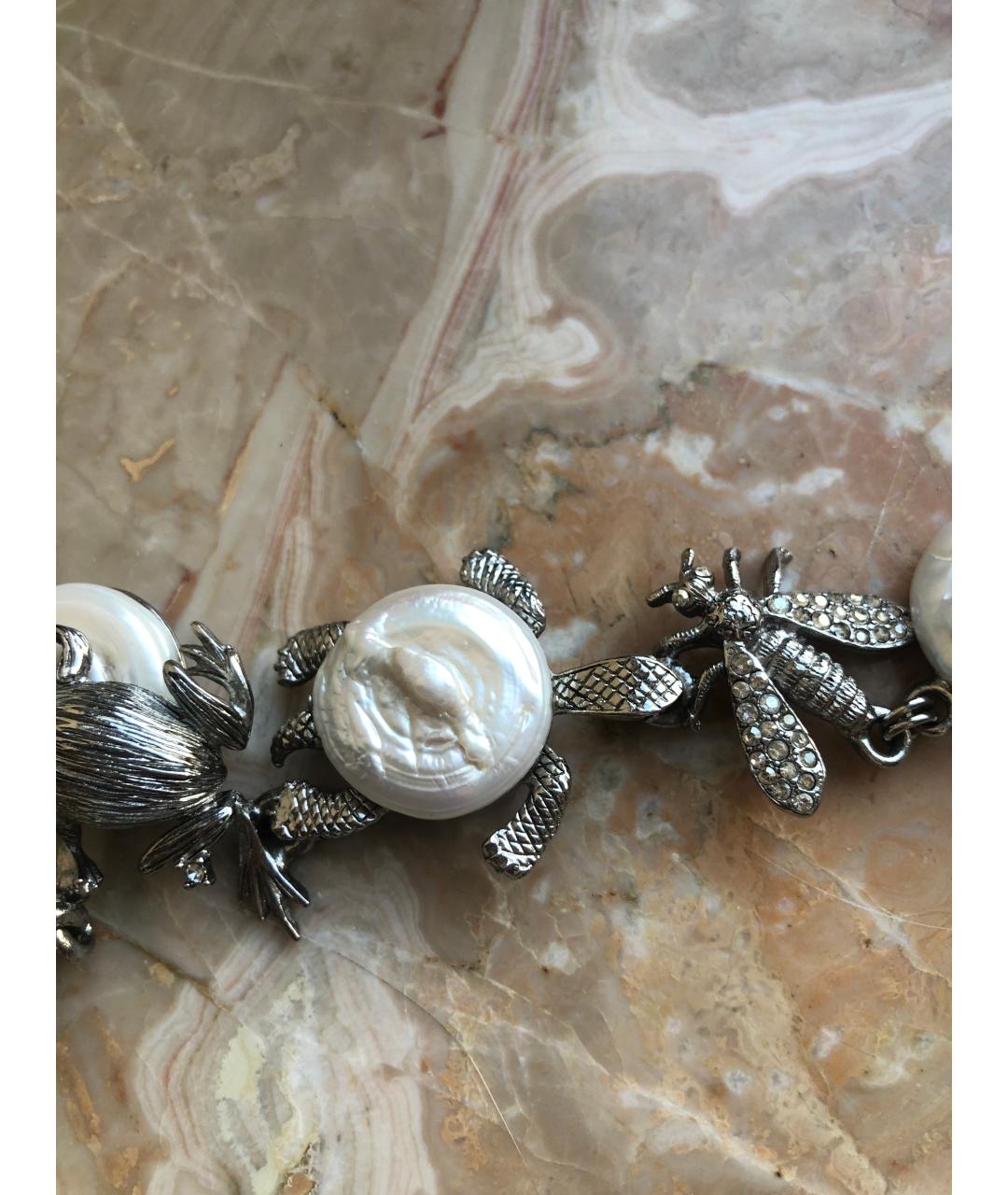 OSCAR DE LA RENTA Серебряное металлическое колье, фото 3