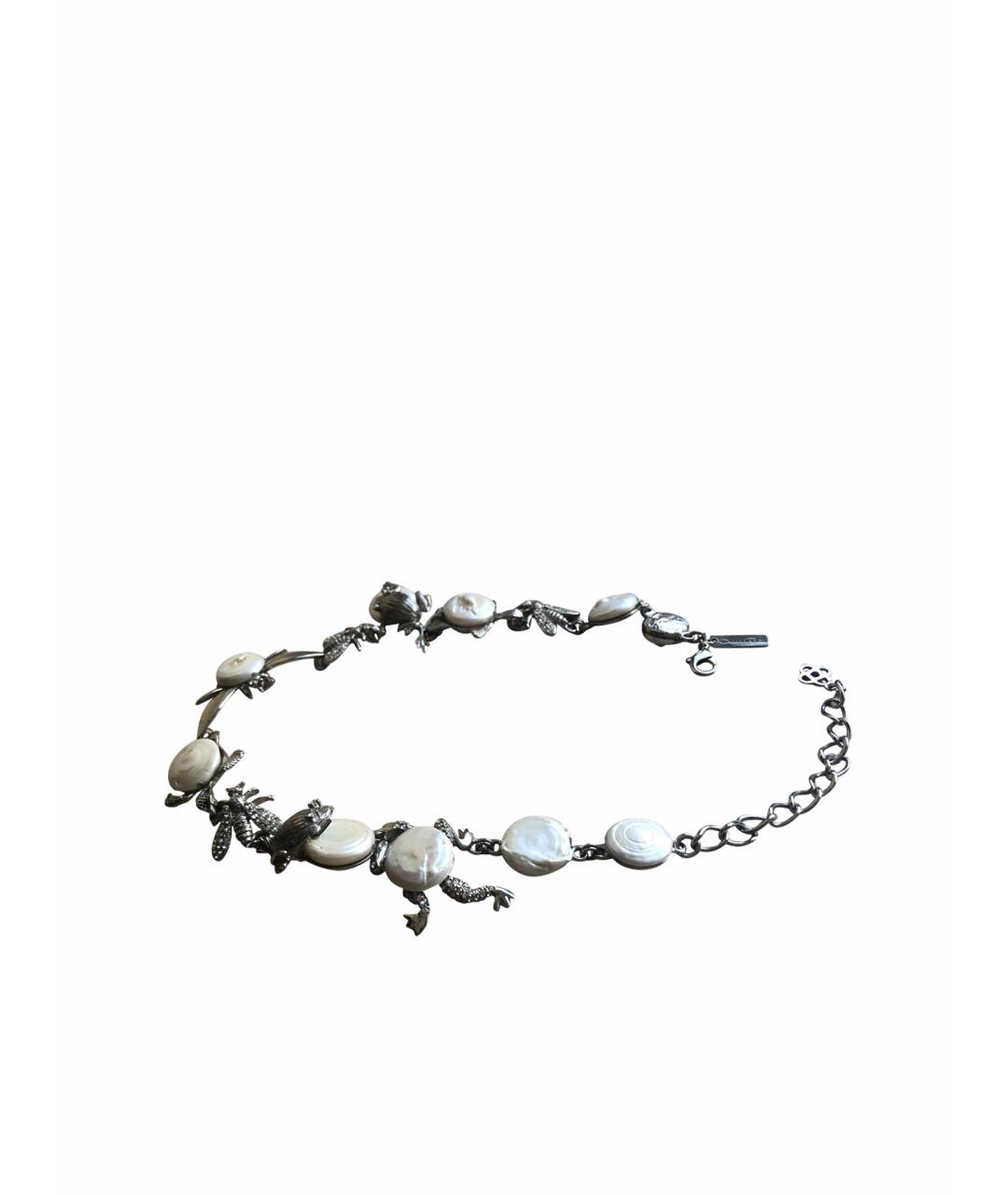 OSCAR DE LA RENTA Серебряное металлическое колье, фото 1