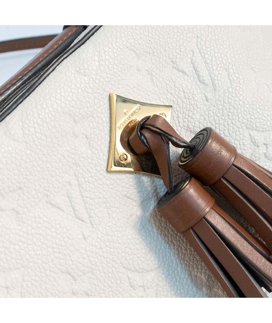 LOUIS VUITTON Белая кожаная сумка через плечо, фото 4