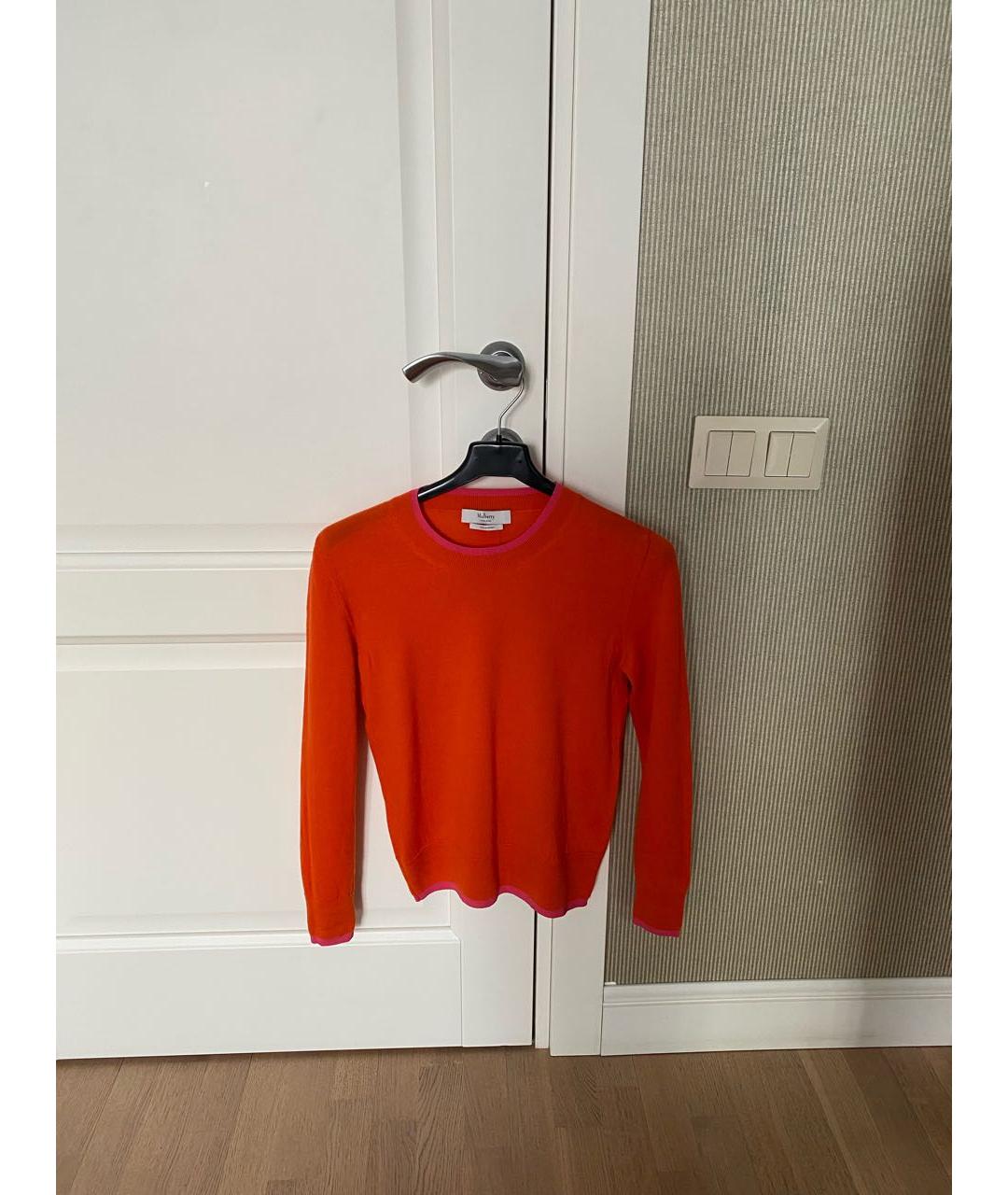 MULBERRY Оранжевый шерстяной джемпер / свитер, фото 3