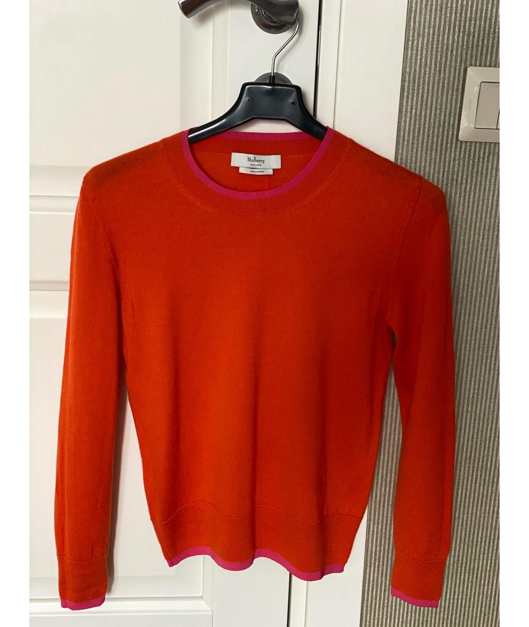 MULBERRY Оранжевый шерстяной джемпер / свитер, фото 6