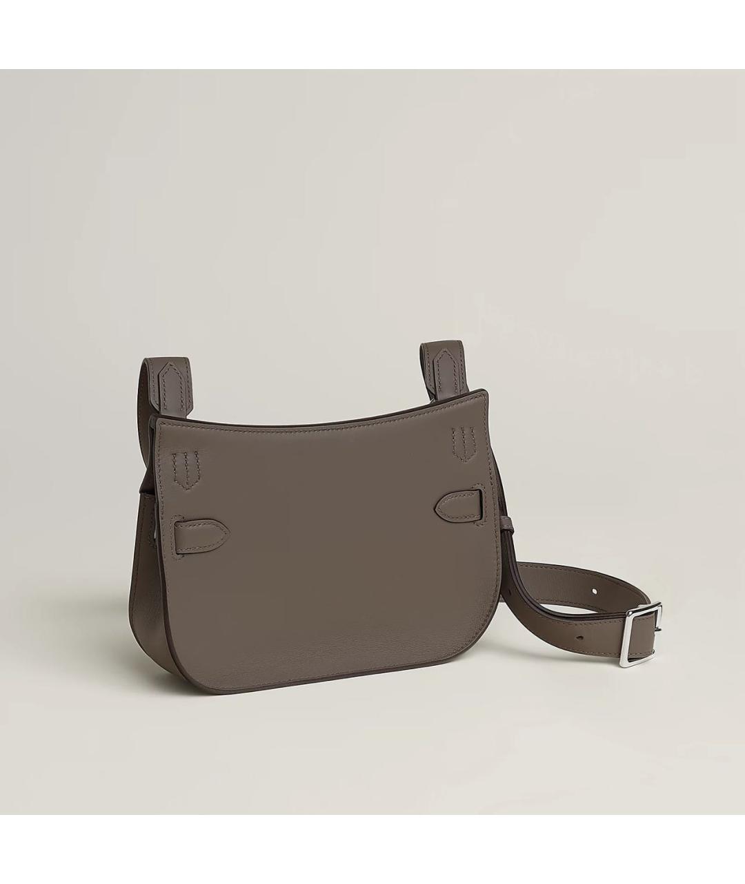 HERMES Серая кожаная сумка через плечо, фото 4