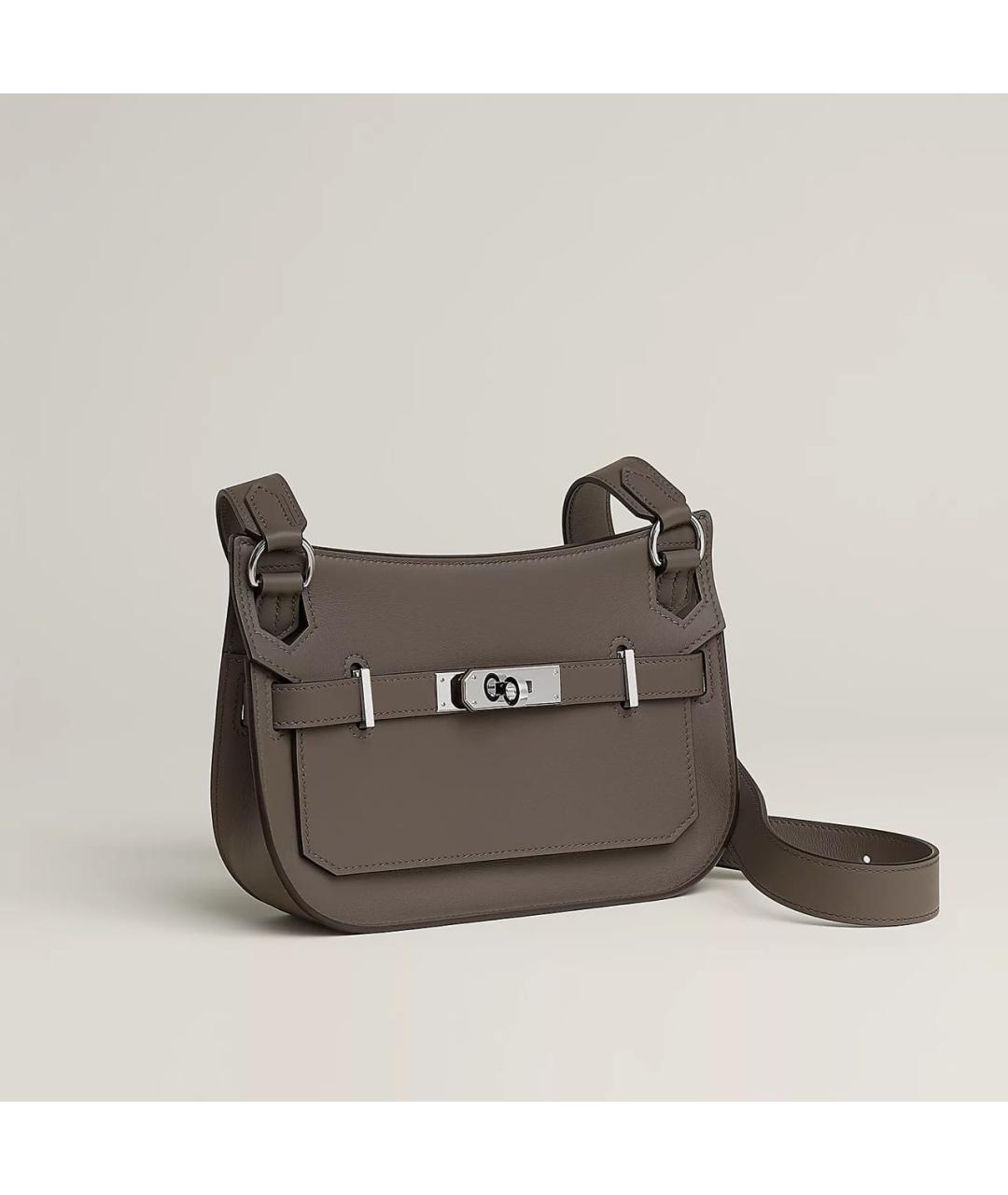 HERMES Серая кожаная сумка через плечо, фото 2