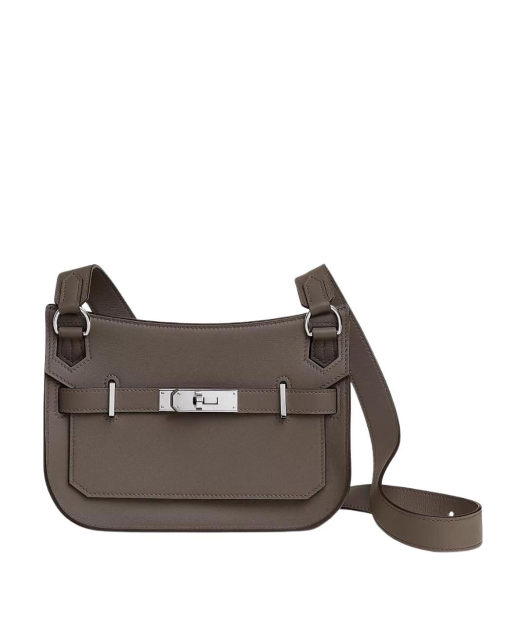 HERMES Серая кожаная сумка через плечо, фото 1