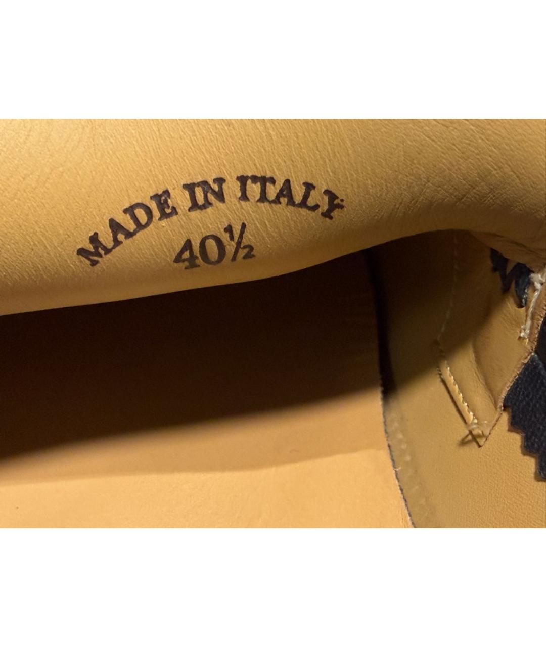 LORO PIANA Темно-синие кожаные лоферы, фото 8