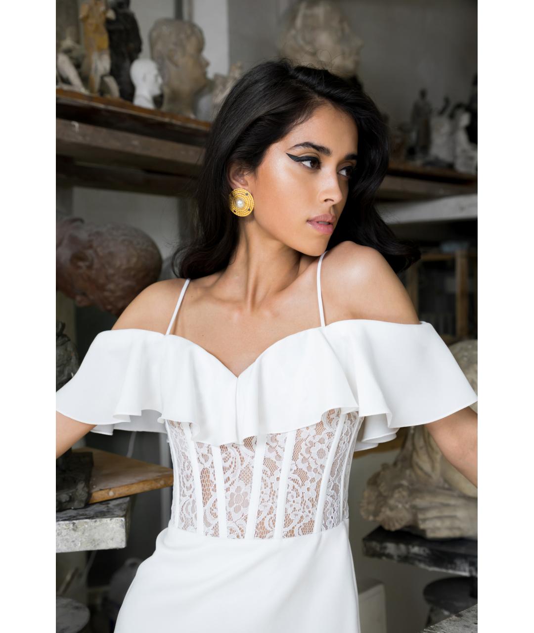 RASARIO Белое кружевное вечернее платье, фото 4