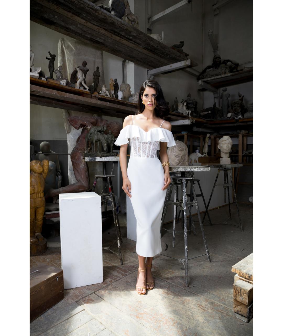 RASARIO Белое кружевное вечернее платье, фото 3