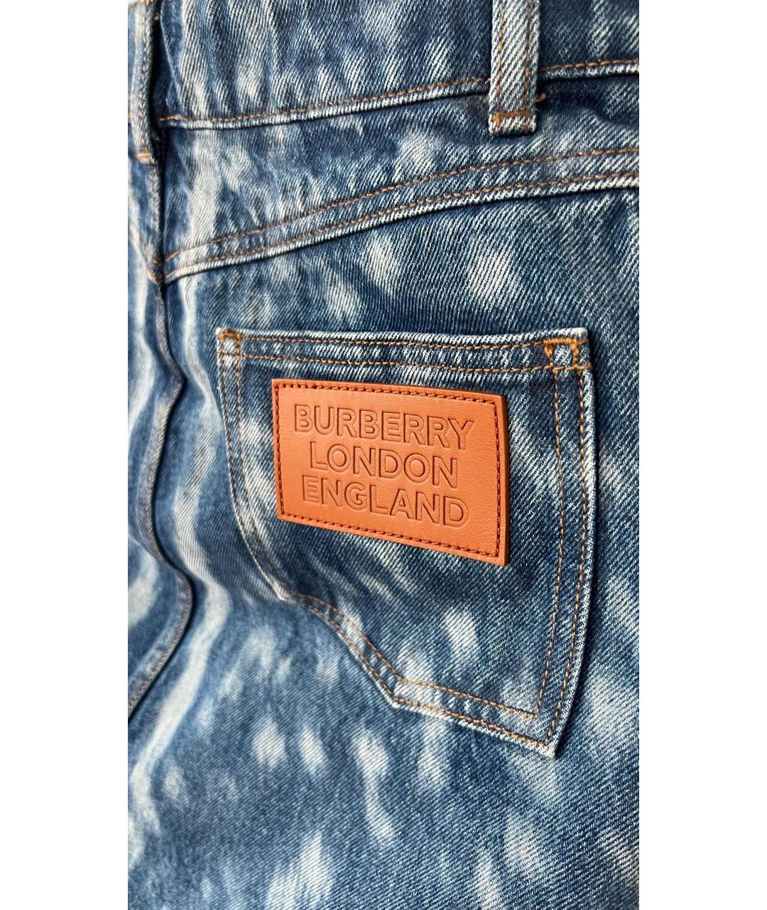 BURBERRY Синяя деним юбка мини, фото 3