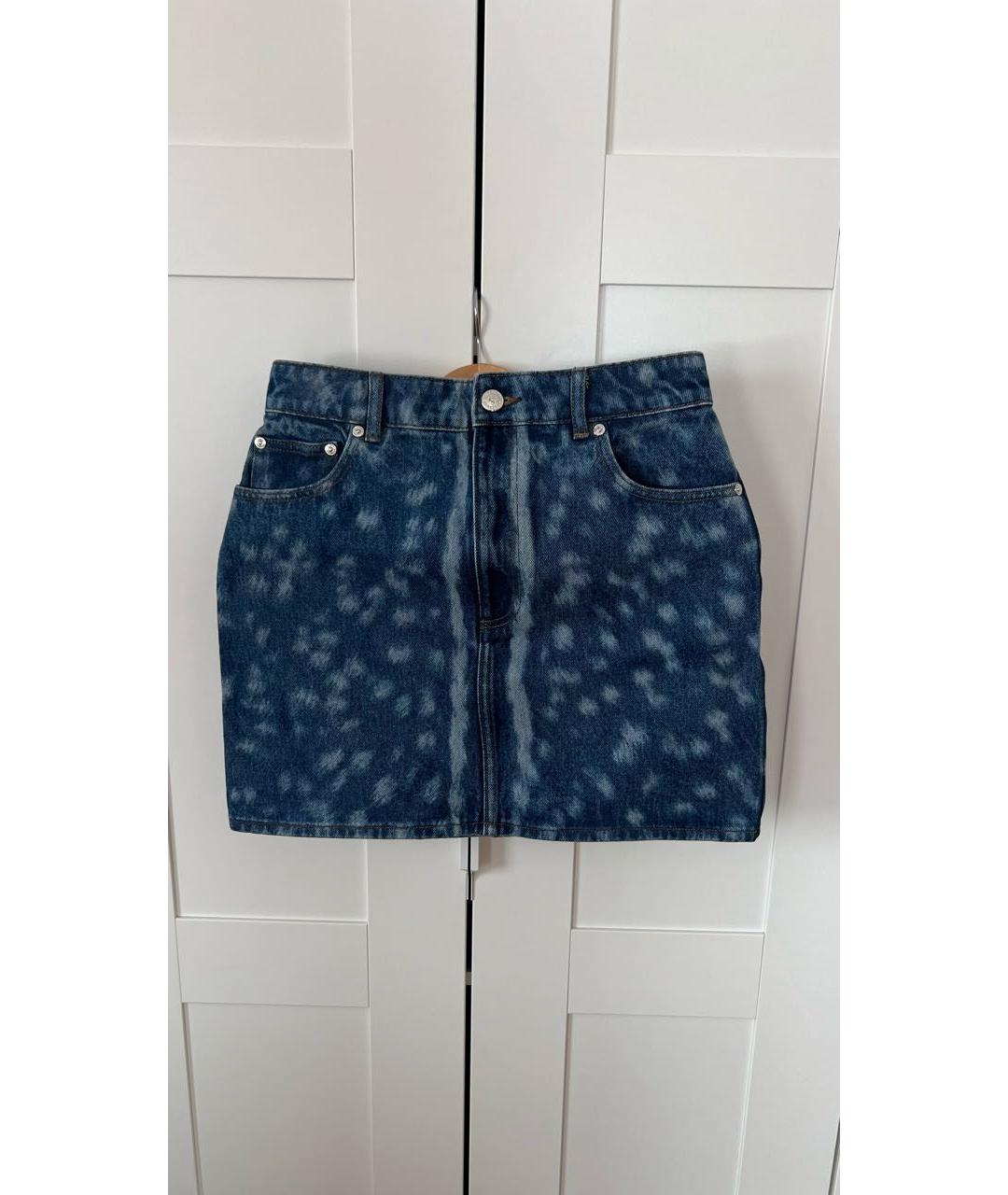 BURBERRY Синяя деним юбка мини, фото 7