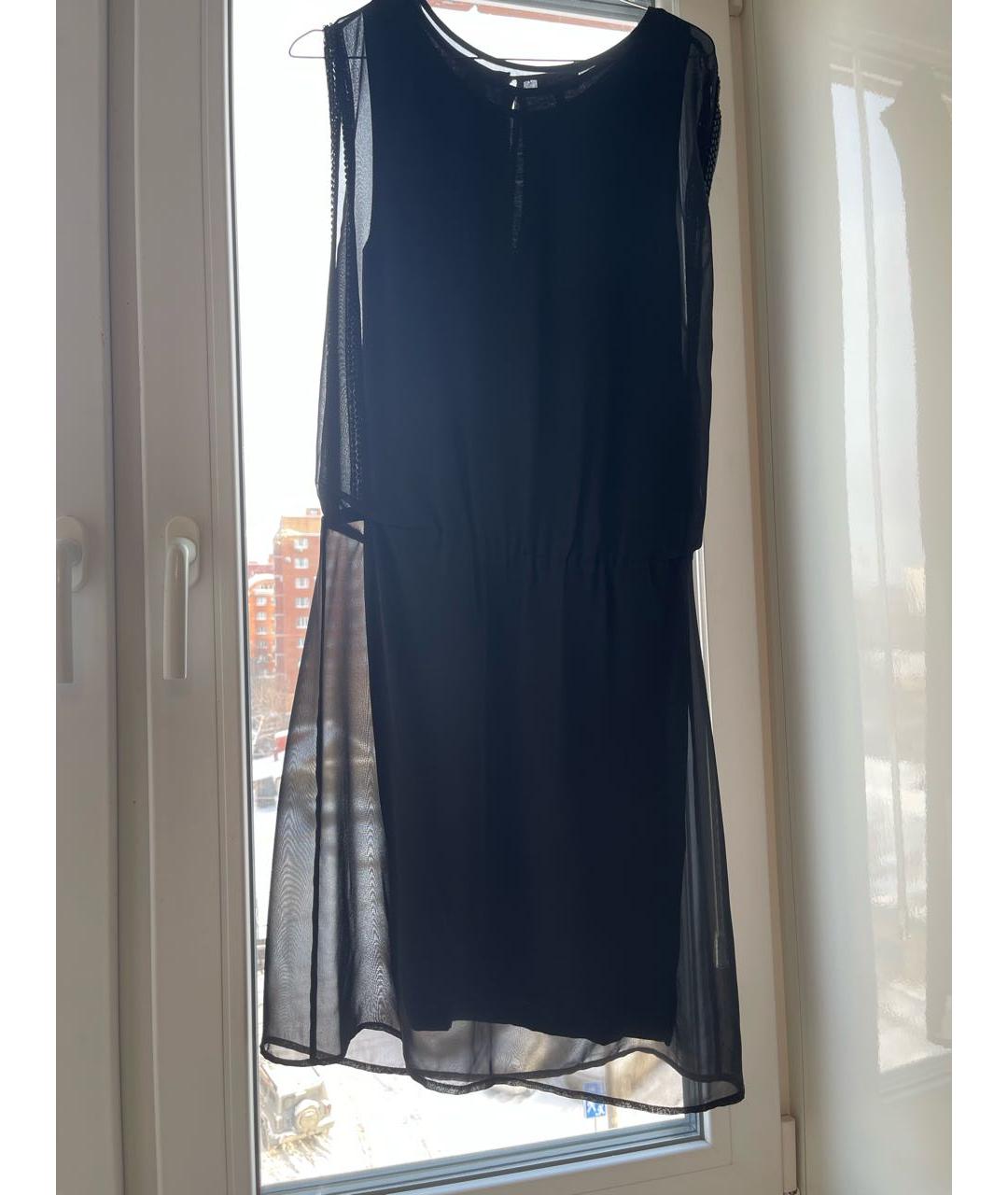 ARMANI JEANS Черное шифоновое коктейльное платье, фото 6