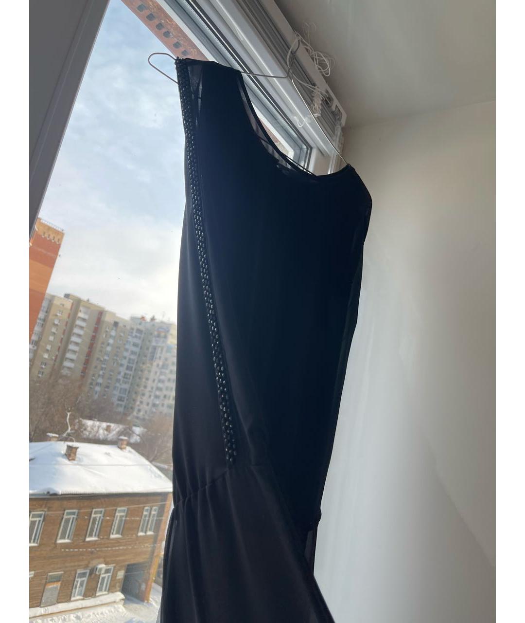 ARMANI JEANS Черное шифоновое коктейльное платье, фото 2