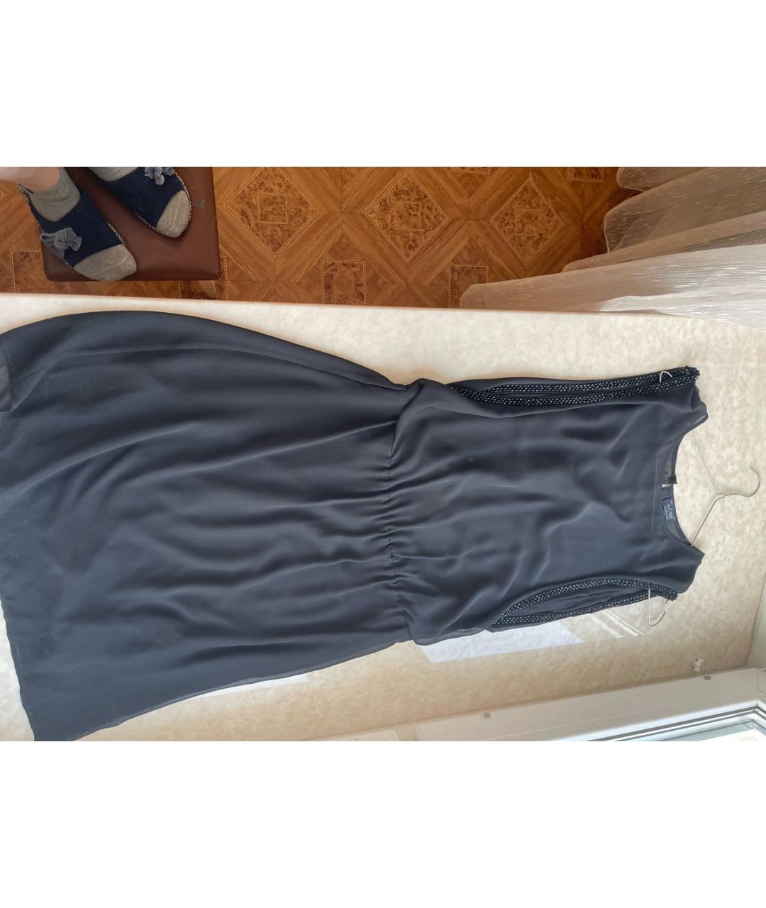 ARMANI JEANS Черное шифоновое коктейльное платье, фото 5