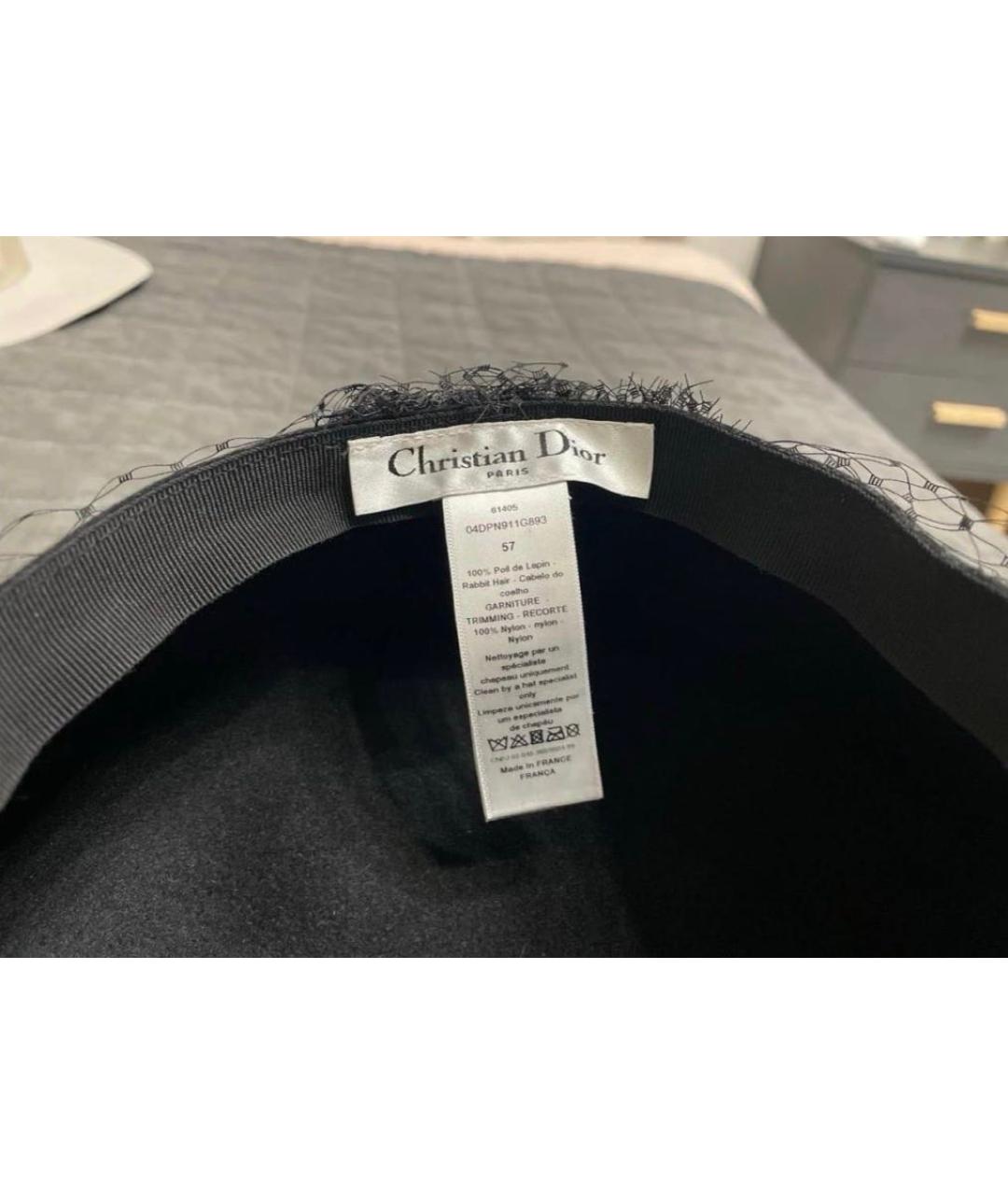 CHRISTIAN DIOR Черная кашемировая шляпа, фото 5