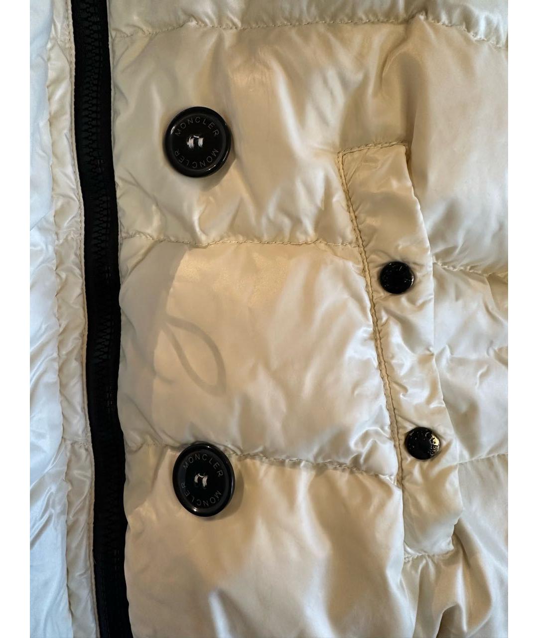 MONCLER Белый полиамидовый пуховик, фото 6