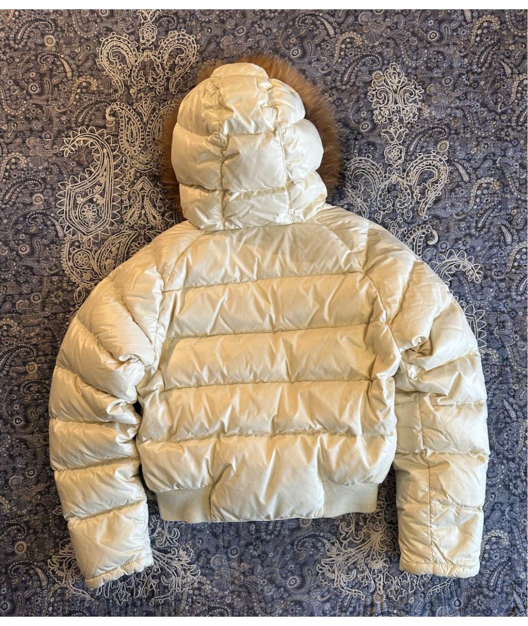 MONCLER Белый полиамидовый пуховик, фото 2