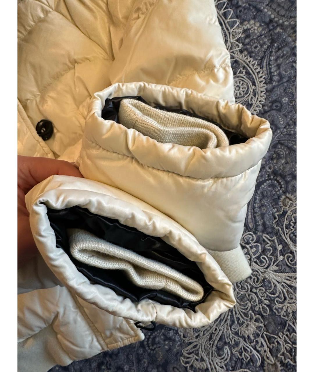 MONCLER Белый полиамидовый пуховик, фото 5