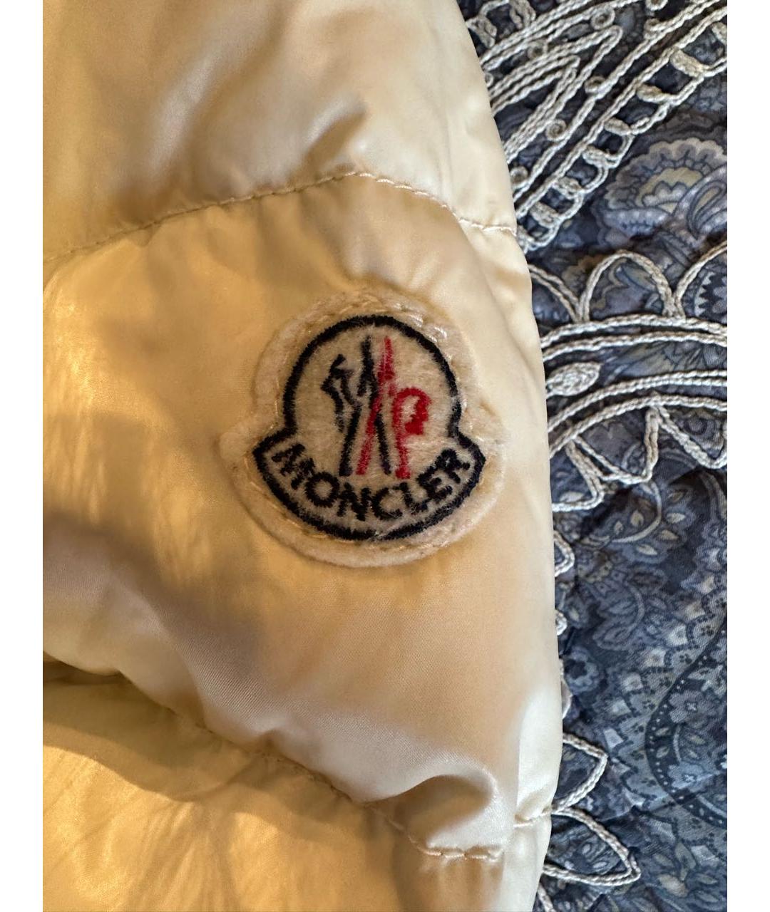 MONCLER Белый полиамидовый пуховик, фото 4