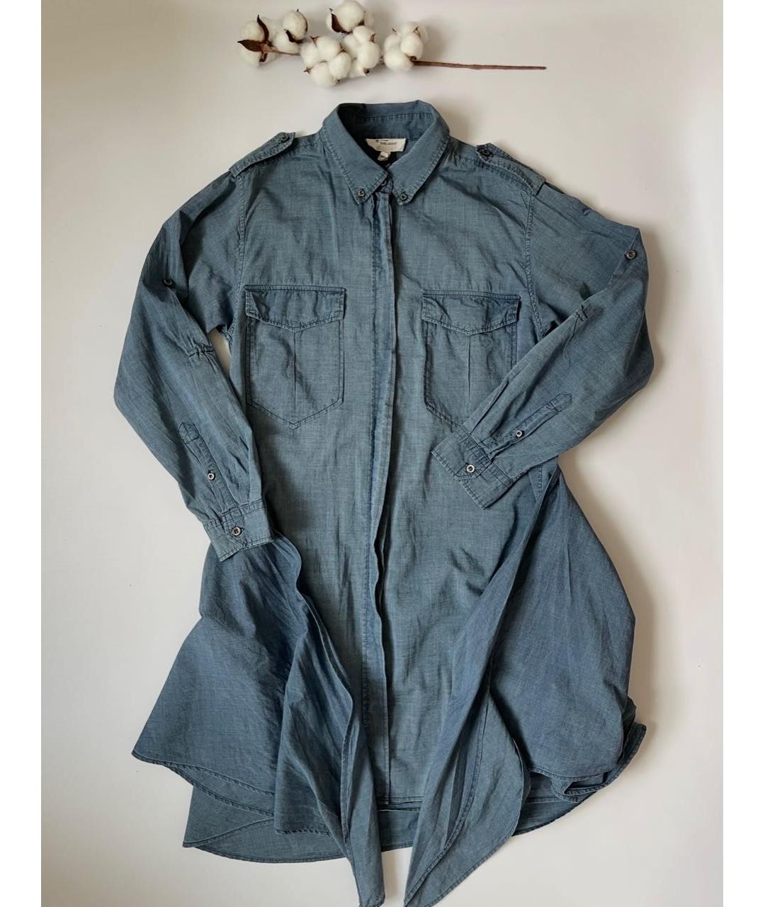 ISABEL MARANT ETOILE Голубое вискозное повседневное платье, фото 9