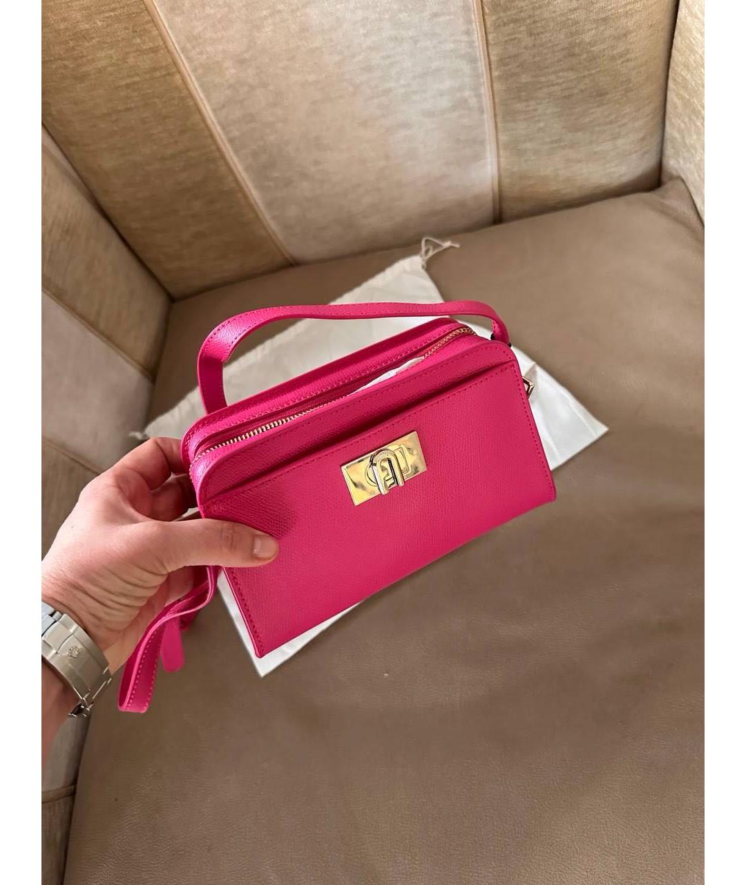 FURLA Фуксия кожаная сумка через плечо, фото 3