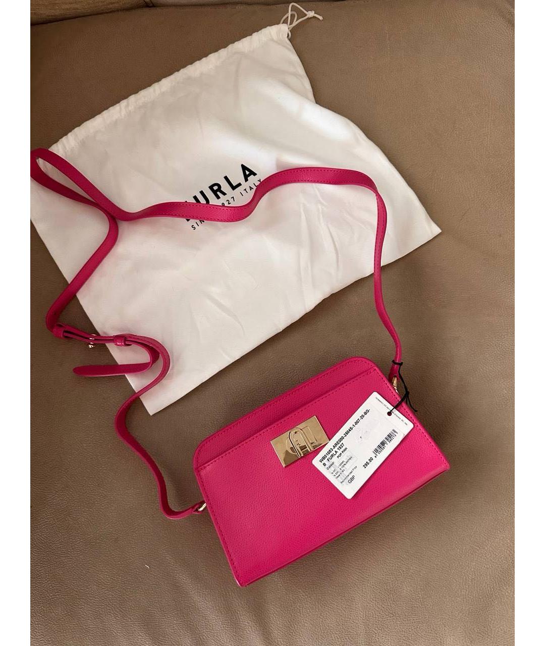 FURLA Фуксия кожаная сумка через плечо, фото 2