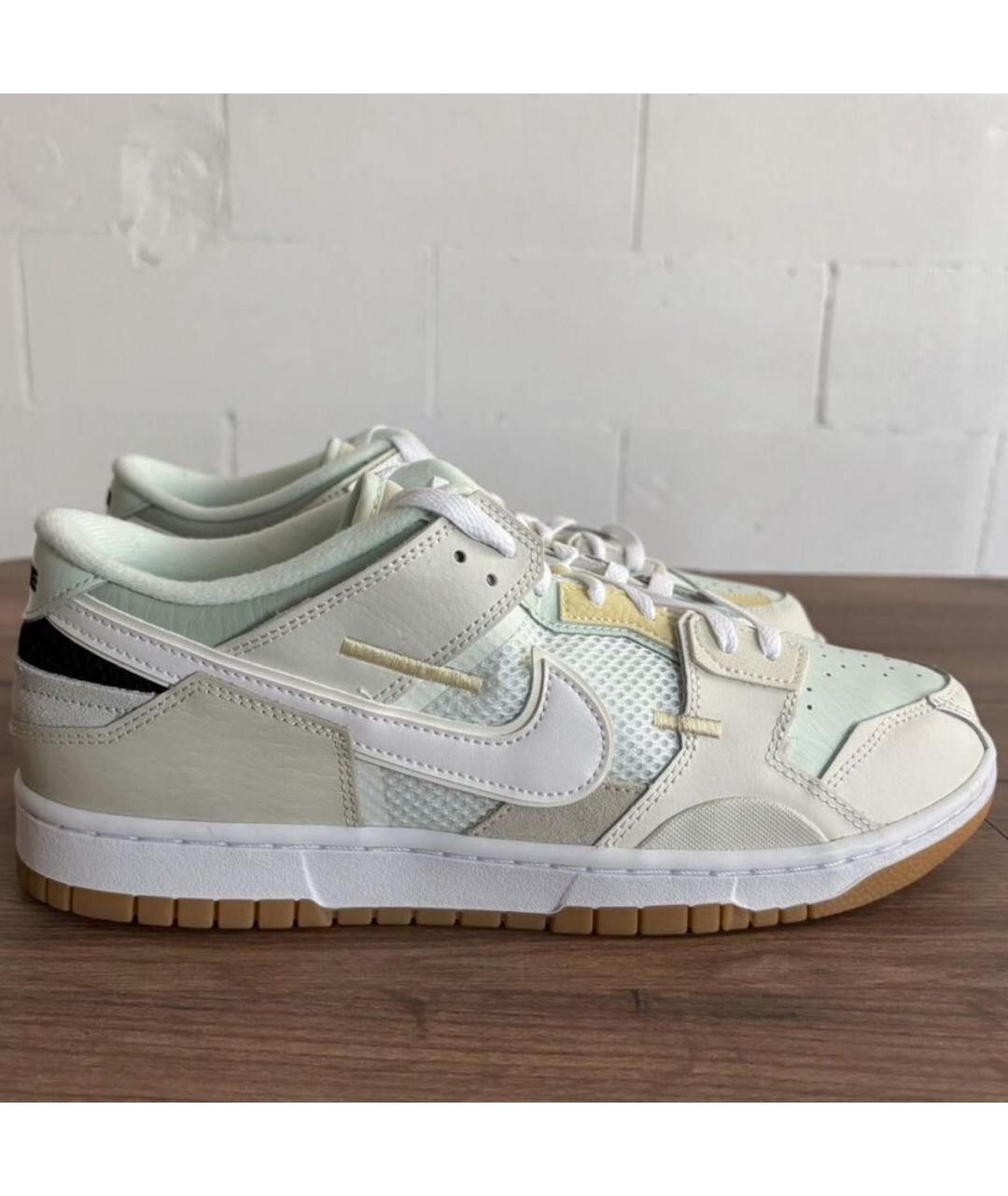 NIKE Бежевые кожаные низкие кроссовки / кеды, фото 4