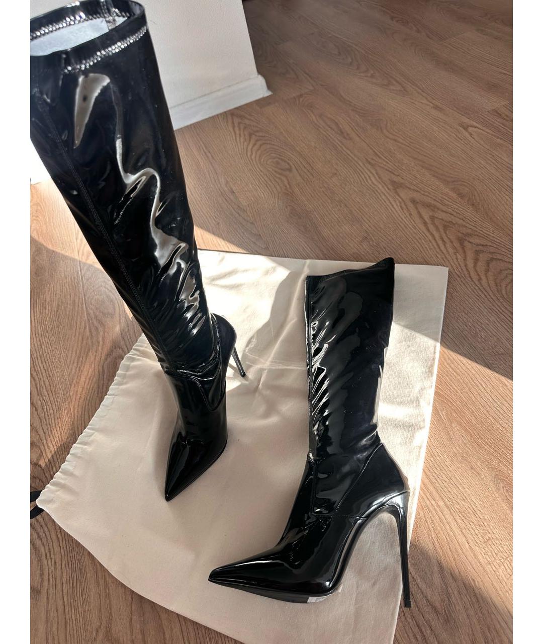 LE SILLA Черные сапоги из лакированной кожи, фото 7