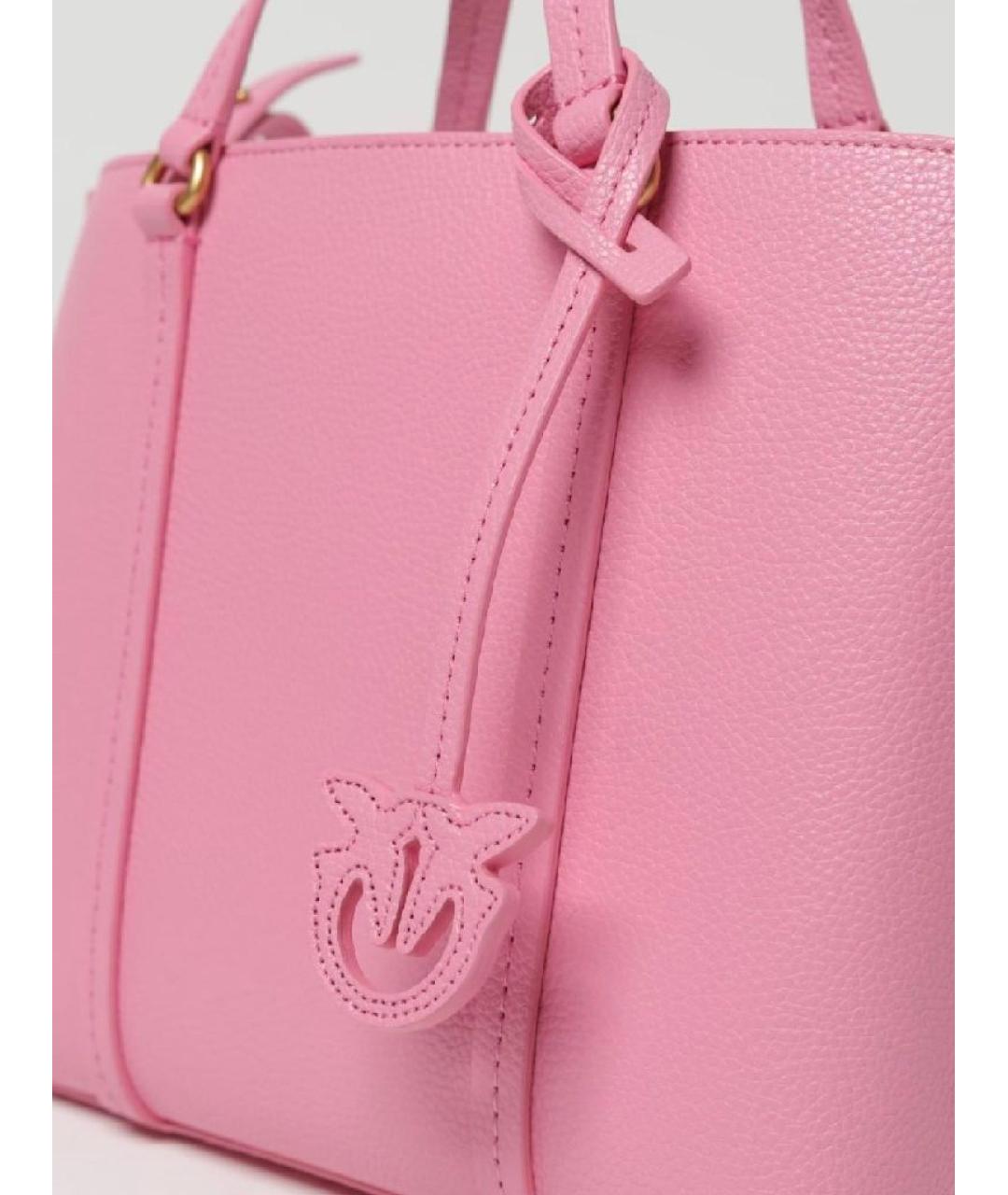 PINKO Розовая кожаная сумка тоут, фото 3