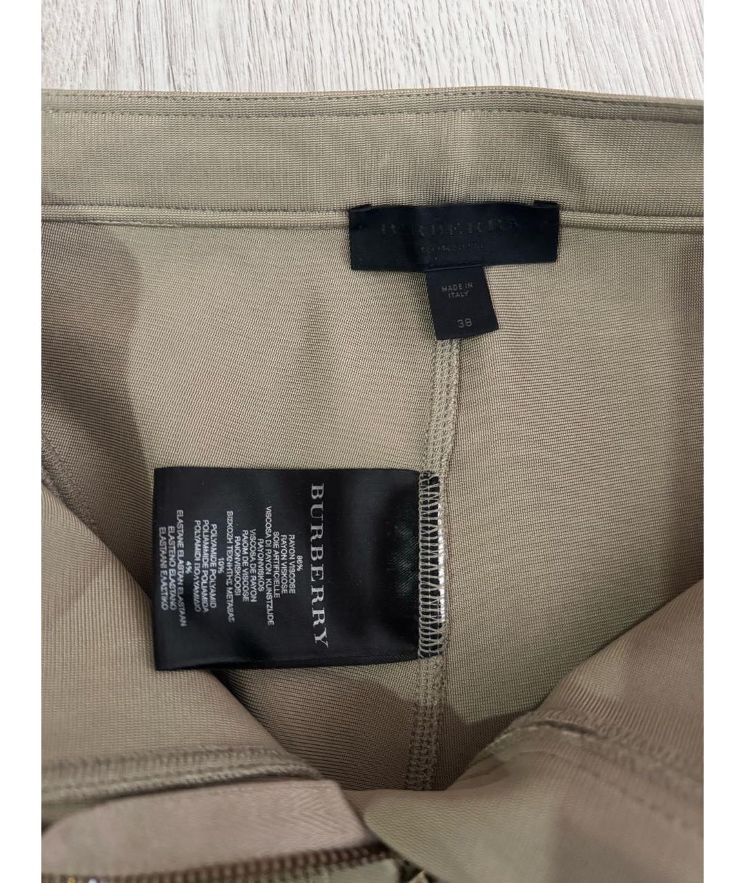 BURBERRY Бежевые вискозные леггинсы и велосипедки, фото 3