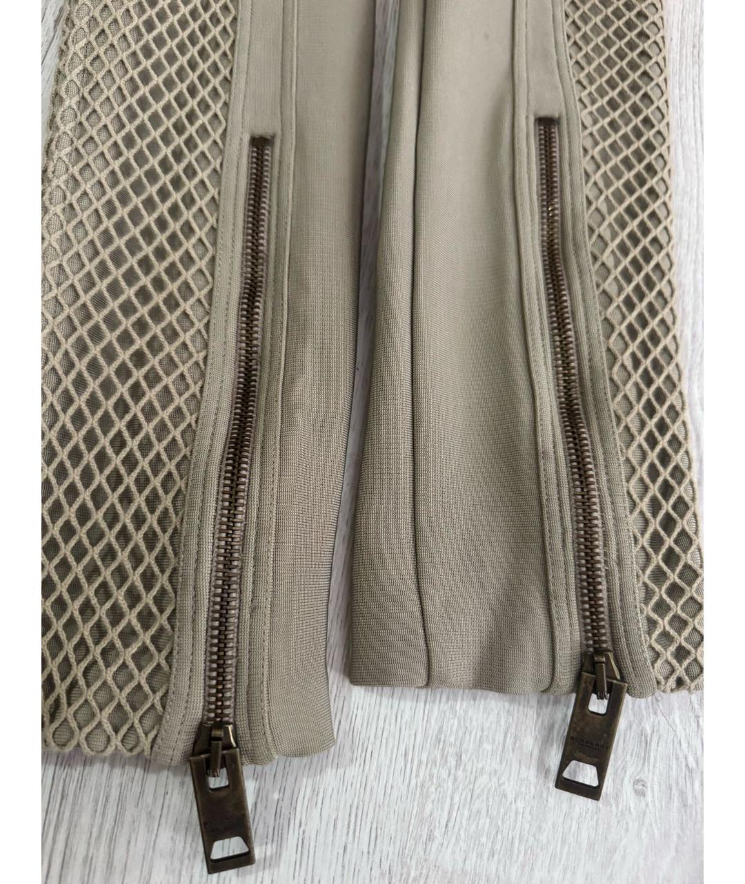 BURBERRY Бежевые вискозные леггинсы и велосипедки, фото 6