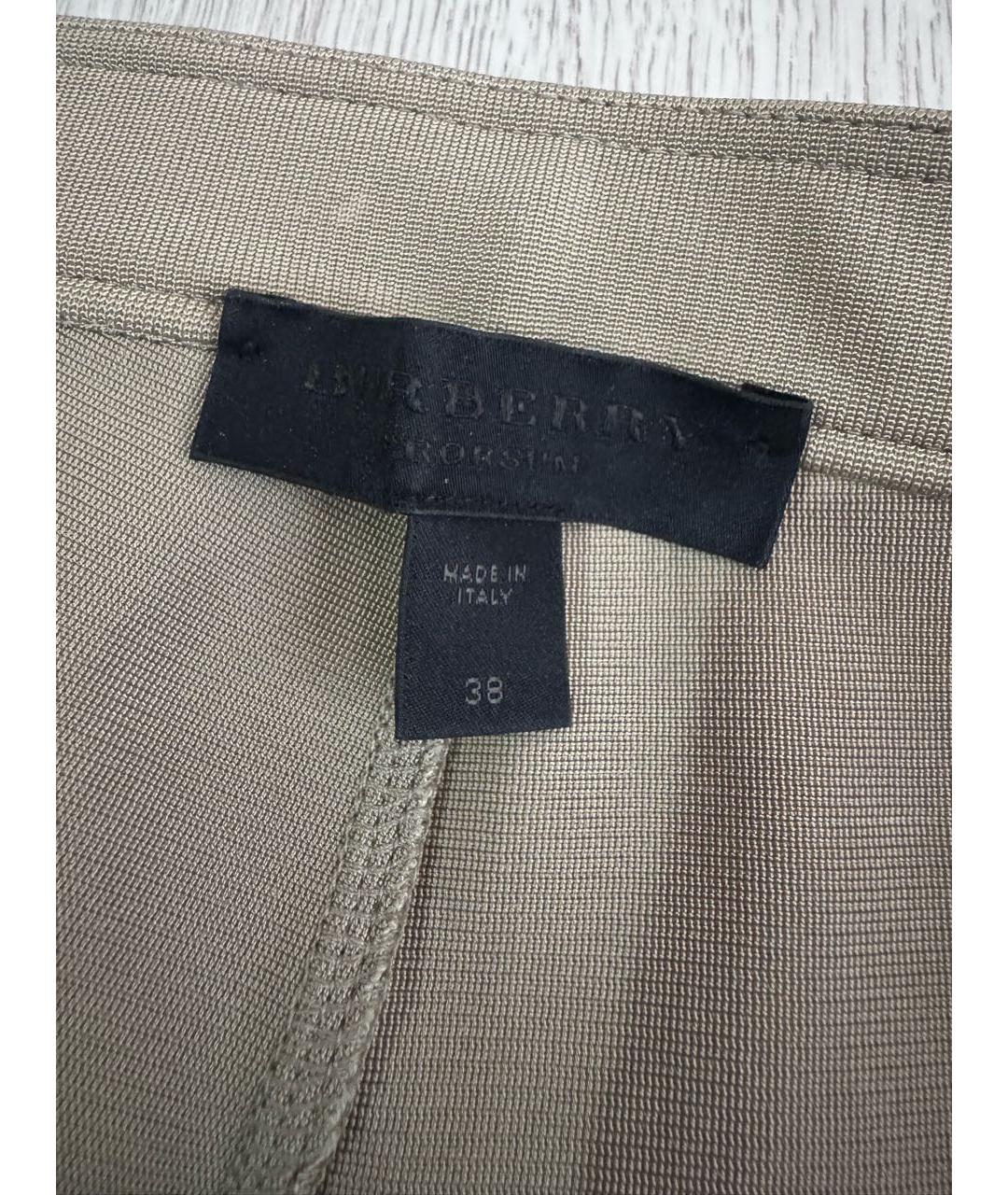 BURBERRY Бежевые вискозные леггинсы и велосипедки, фото 5