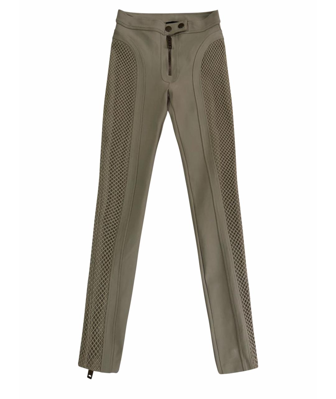 BURBERRY Бежевые вискозные леггинсы и велосипедки, фото 1