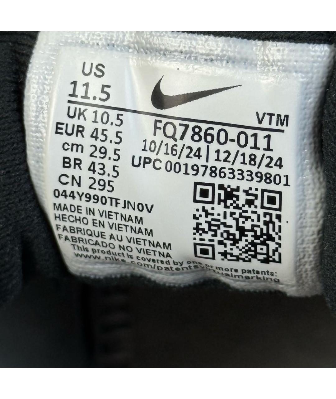 NIKE Черные текстильные низкие кроссовки / кеды, фото 8