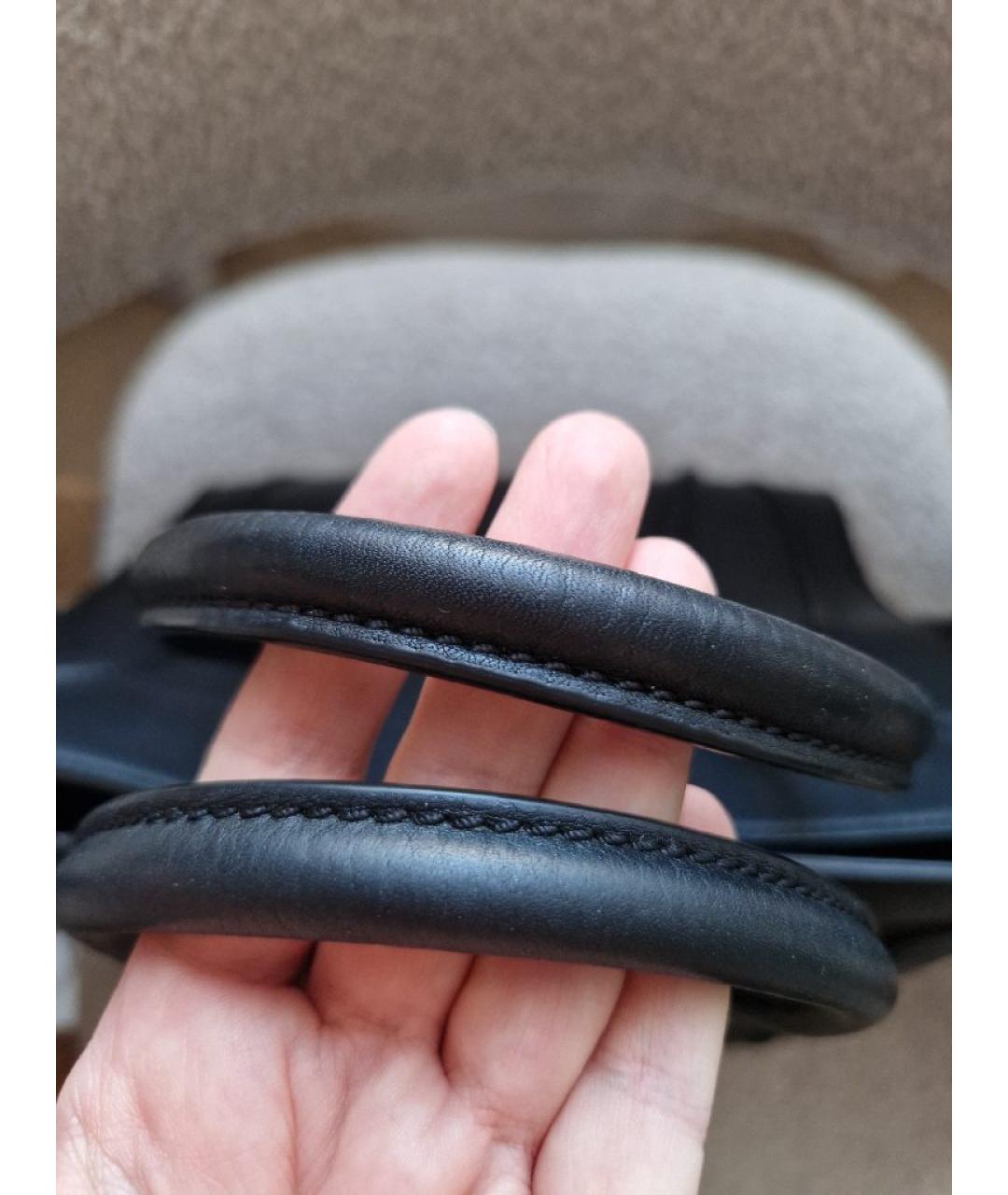 CELINE Черная кожаная сумка тоут, фото 8